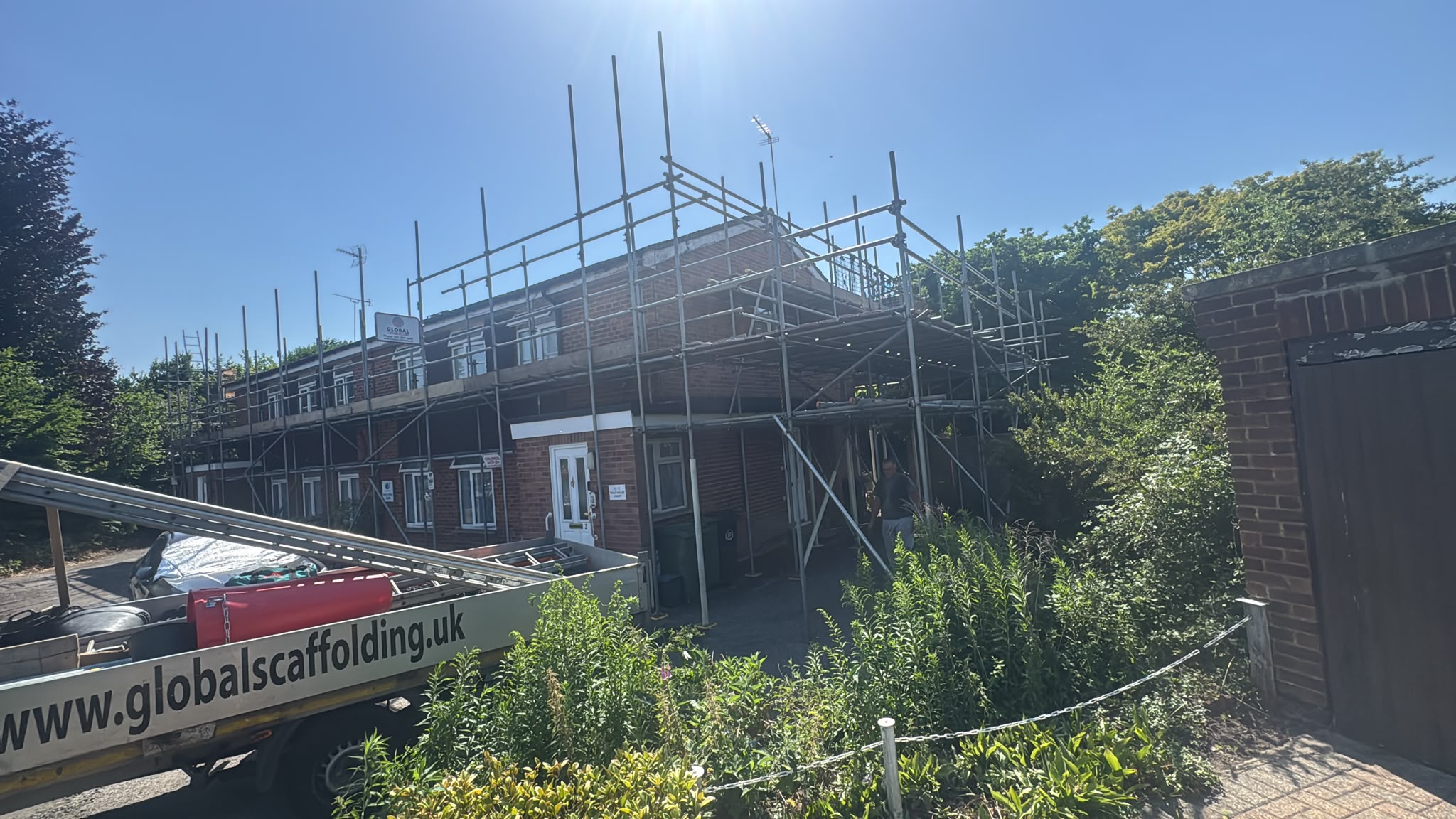 Scaffolding around smaller residential properties